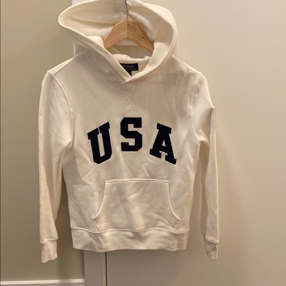 Polo Ralph Lauren White USA Hoodie